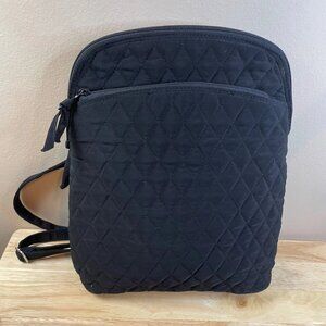 Vera Bradley Black Quilted Backpack Mini Small Lightweight Travel School Bag